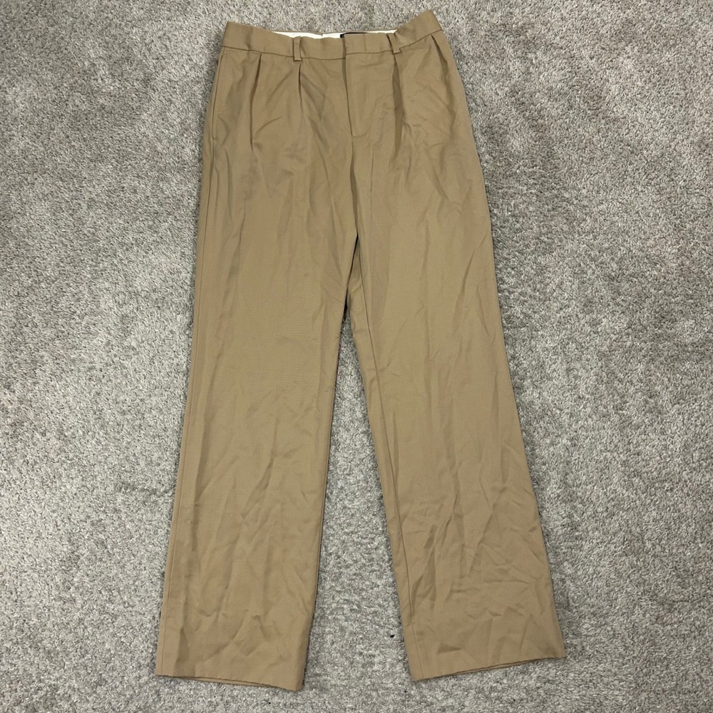 Polo Ralph Lauren Dress Pants 16 Tan Wool Pleated Made in Italy Boys 26X28‎
